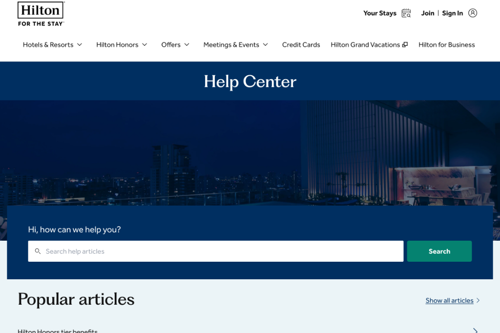 Hilton Help Center